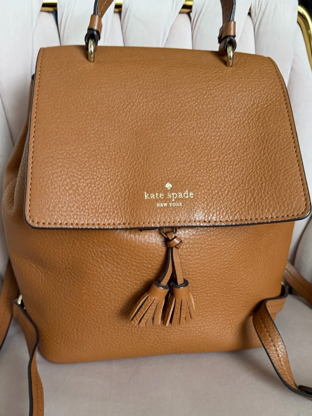 Kate Spade ♠️ Hayes Street Brown Leather Medium Backpack